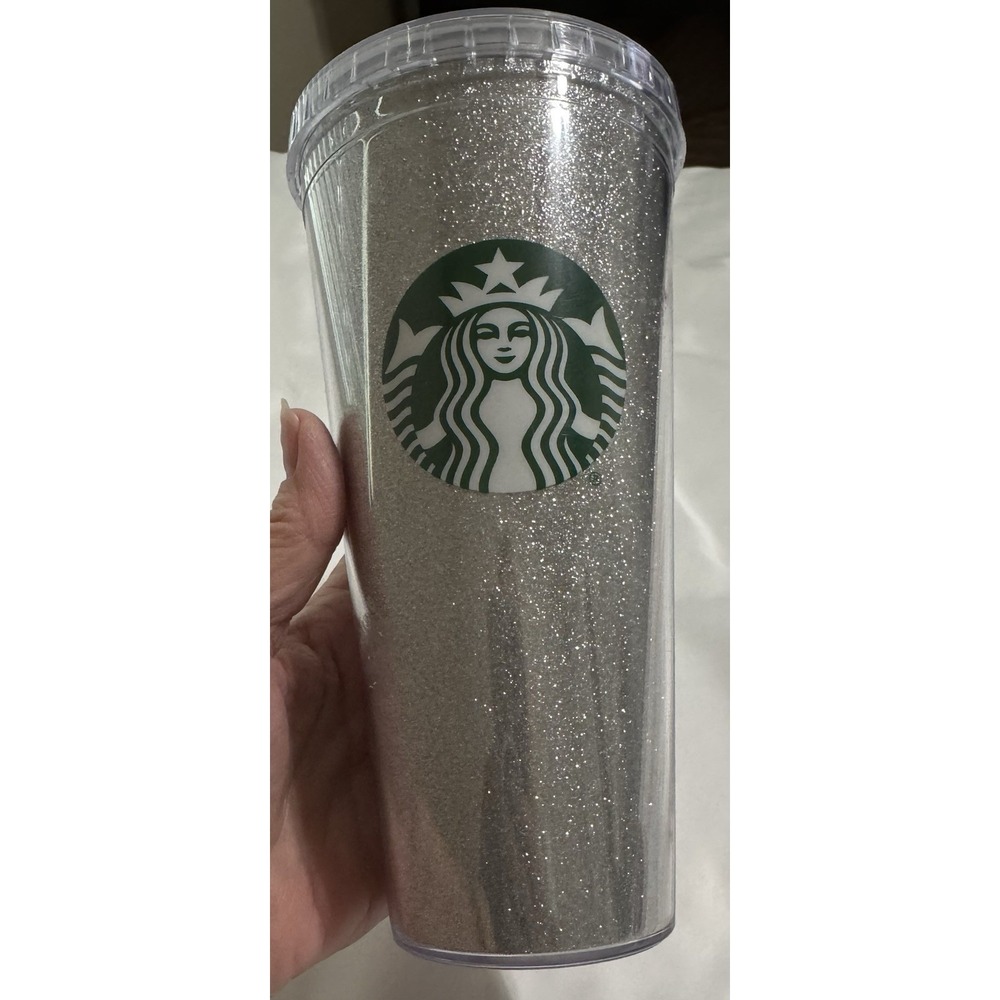 Starbucks Silver Sparkle Glitter Tumbler 20oz Coffee NO Straw 2018